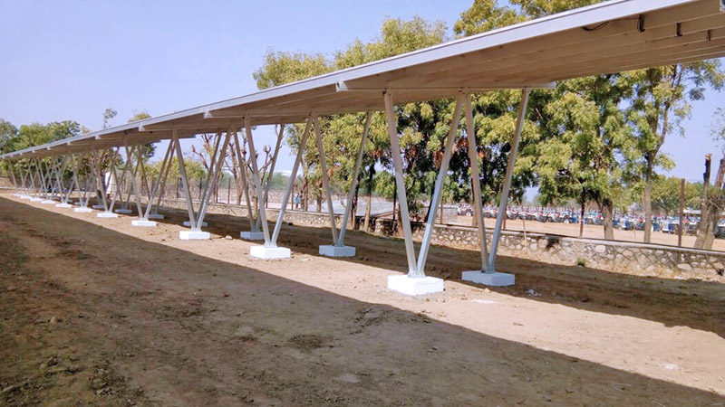 solar parking racking system after installation picture