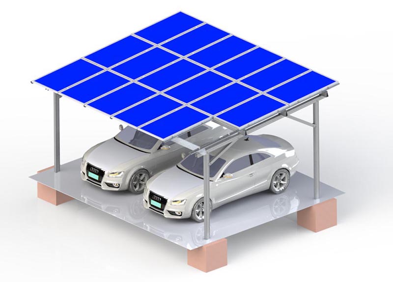 Montaje de cochera solar impermeable BIPV